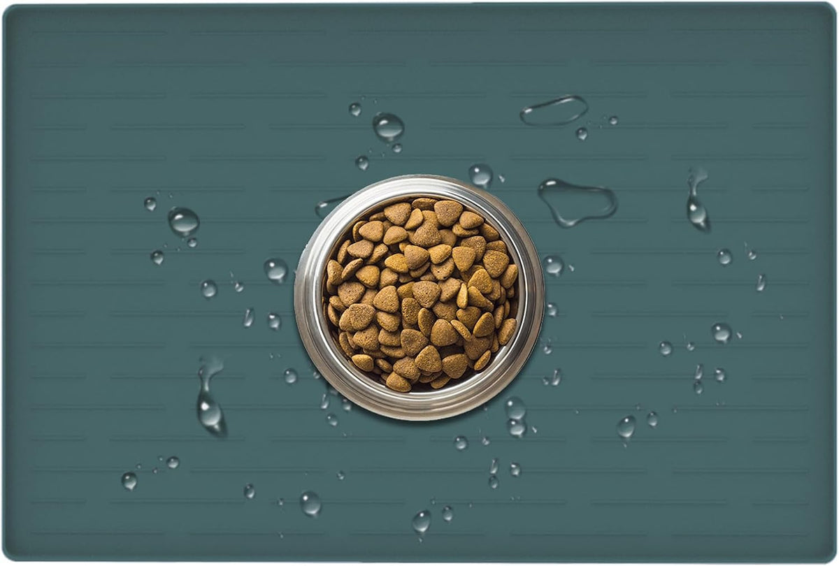 XXXXL Largest Pet Food Mat - Dark Green / 24"L x 16"W