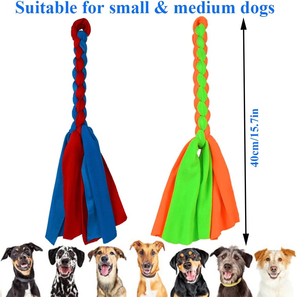ASOCEA 3 Pack Dog Rope Toys Flirt Pole Replacement for Small Medium - Blue+Green - image 2