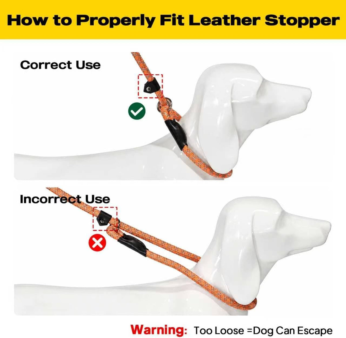 Fida Durable Slip Lead Dog Leash - Large (1/2" x 6 ft) (Pack of 5) / Orange - image 4