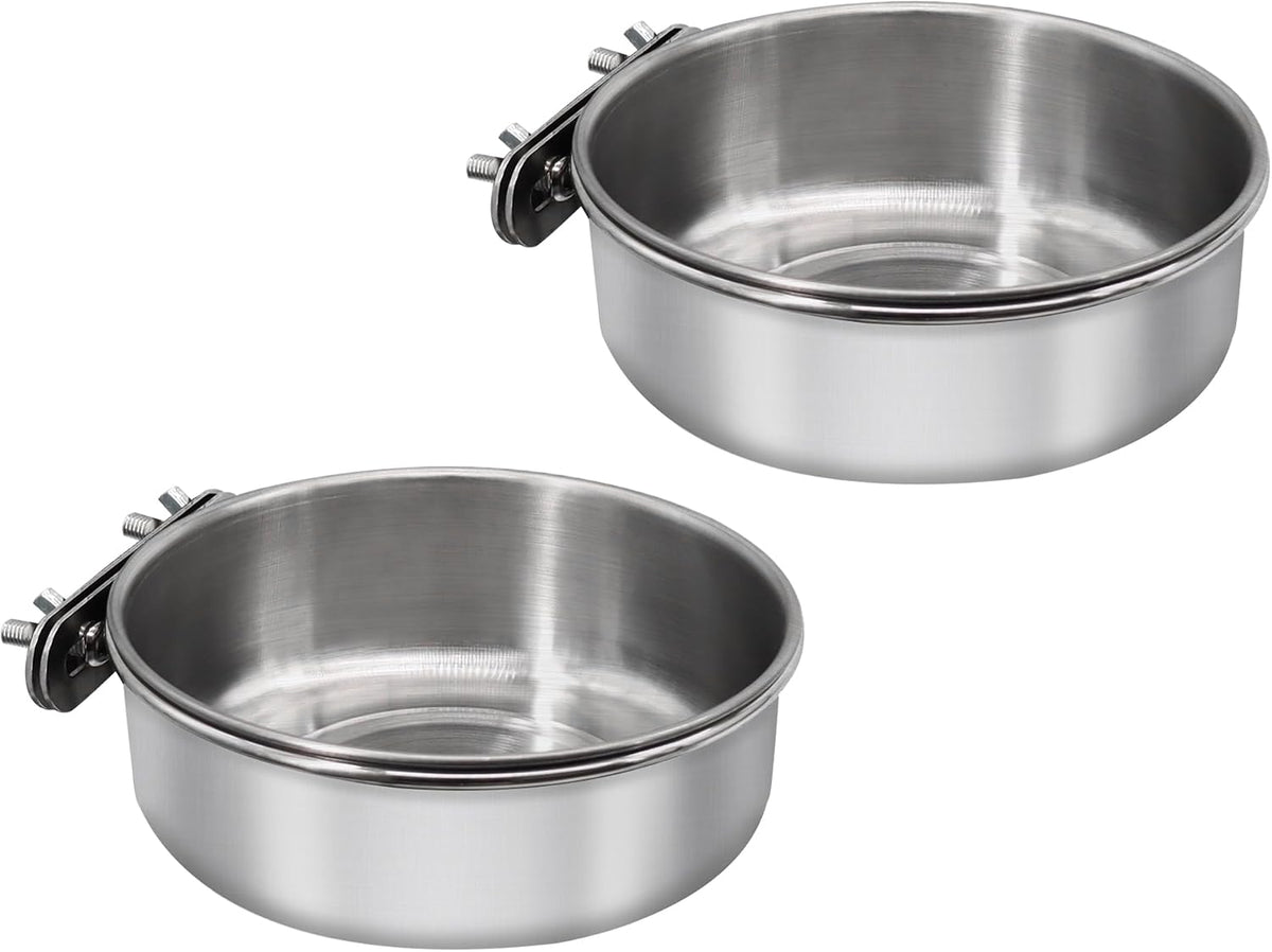 Large Bird Feeding Dish Cups with Clamp Holder - Medium / 2 Pack