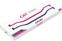 RYERCAT Set of Dual Sided Cat Toothbrushes - Kitten Toothbrush with Micro Head to fit into Kittens Mouth - Cat Dental Care Supplies Pet Toothbrush for Cats (Flamingo Pink and Space Blue)