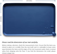 Hoki Found Silicone Pet Food Mats - Non Slip Dog Cat Bowl Placemats - Waterproof Dog Cat Food Mats - Suitable for Carpet - Indigo Ink