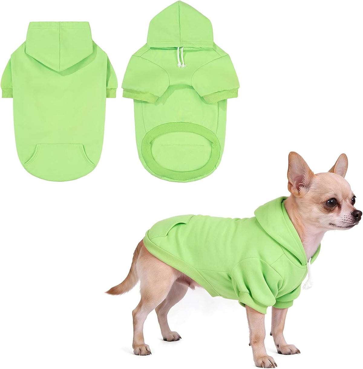 Dog Hoodie for Large Medium Small Dogs - Green / Small