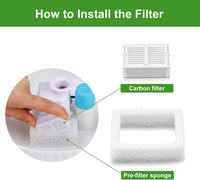 Upgrade 2.2L/78oz Ceramic Pet Fountain - Filter -16+4 Filter - image 4