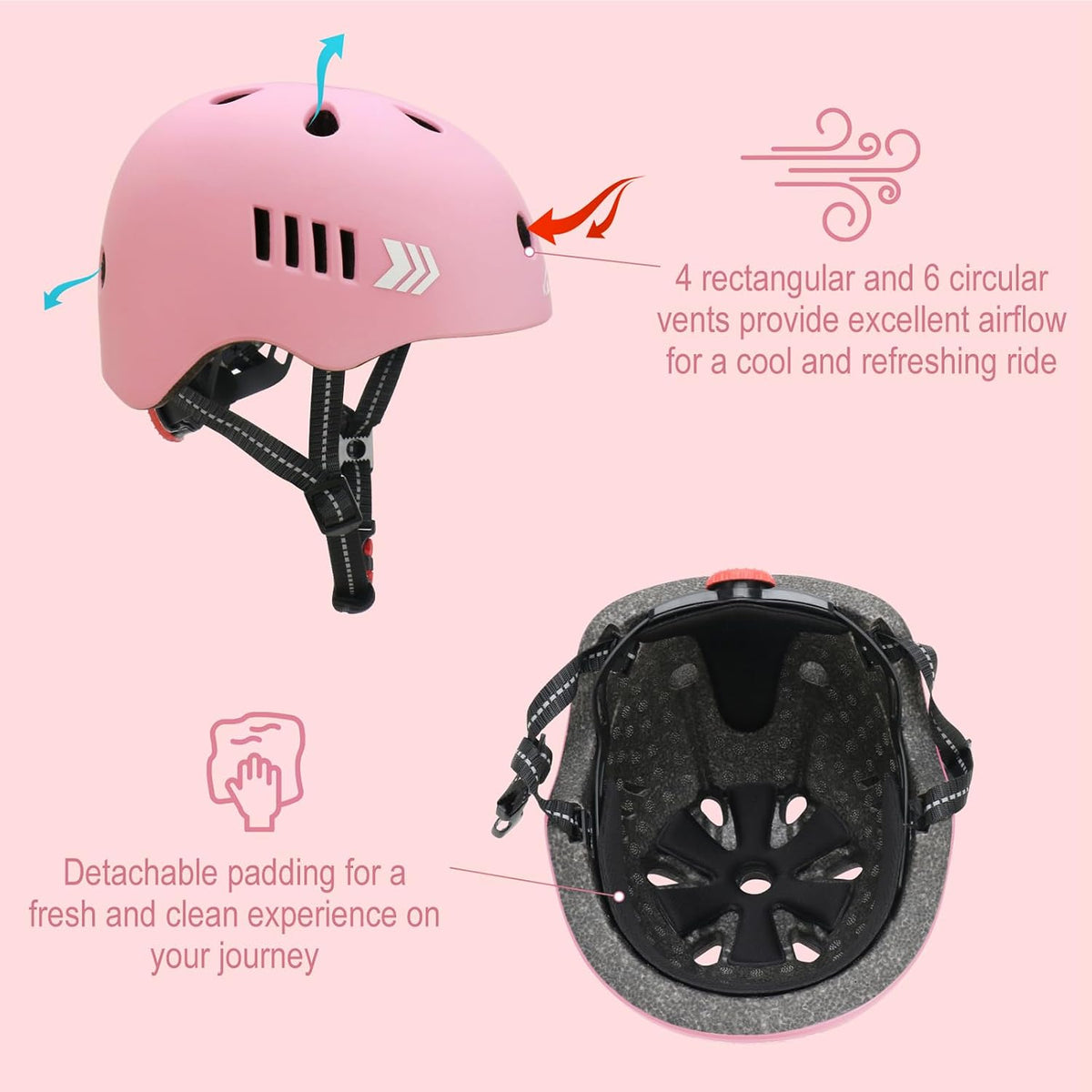 KAMUGO Kids Bike Helmet Set - Pink - image 4