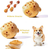 MewaJump Treat Dispenser Dog Toy Puzzle Rubber Chew Toys Treat Food Dispensing Toys for Teeth Cleaning Ball Interactive Enrichment Toys for Puppy, Small, Medium, Large Breeds - Not for Heavy Chewer