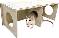 Wooden Hamsters 2-Chamber Hideout-Tunnel Multi Chamber Exploring Toy - XL