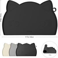Coomazy Cat Food & Water Mat Thicker Non-Slip Silicone Mat - Black / 17.7''L x 10''W - image 2