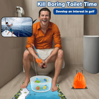 Kaelinda toilet fishing gag gift with fishing rod, four fish and Do Not Disturb sign - view 4