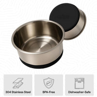 GORILLA GRIP Dog Bowl Set, Food Grade 304 Stainless Steel, 8 Cup - Black / 8 Cup (Set of 2) - image 3