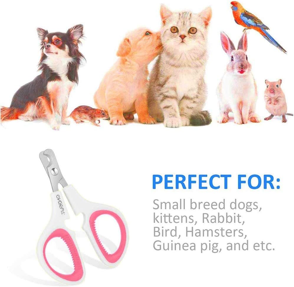 Pet Nail Clippers, Cat & Kitten Claw Nail Clipper Safe Sharp Trimmer – Essentials for Cats - Pink - image 4