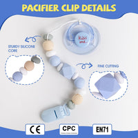 Aori Pacifier Clips for Rebron Baby Dolls Pacifier Holders Silicone - Blue - image 3