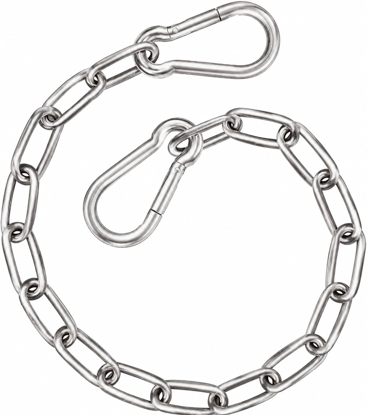 2 Pack Hanging Swing Chain with 4 Carabiners 25in, Swing Chairs - Silver / 25in×1pcs