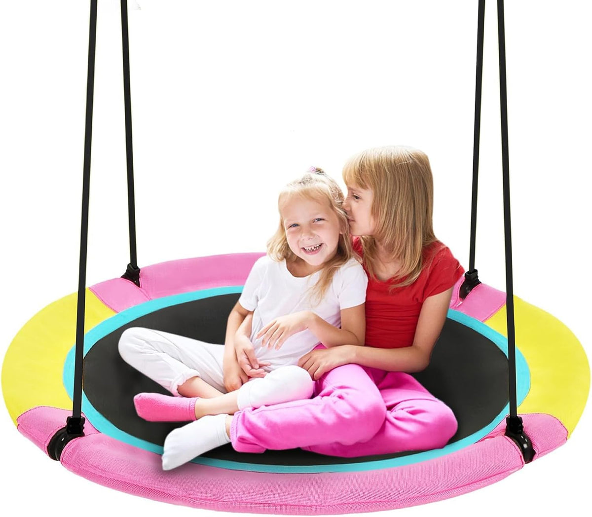40 Inch Saucer Tree Swing for Kids Round Disc Circle Swingsets - 40inch | Pink