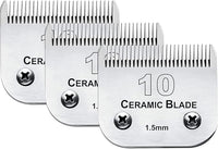 3 Pack 10 Blade Dog Grooming Blades Compatible with Andis Clippers/Oster A5/Wahl KM,Detachable Stainless Steel Blade,Size-10, 1/16-Inch Cut Length