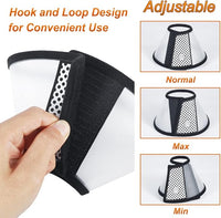 Vivifying Cat Cone, Adjustable Recovery Pet Cone, 8.1 Inches Lightweight Plastic Elizabethan Collar for Cats, Mini Dogs and Rabbits (Black)