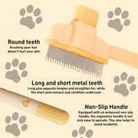 TemApex 2-piece pet comb for dogs and cats with long and short stainless steel teeth - view 4