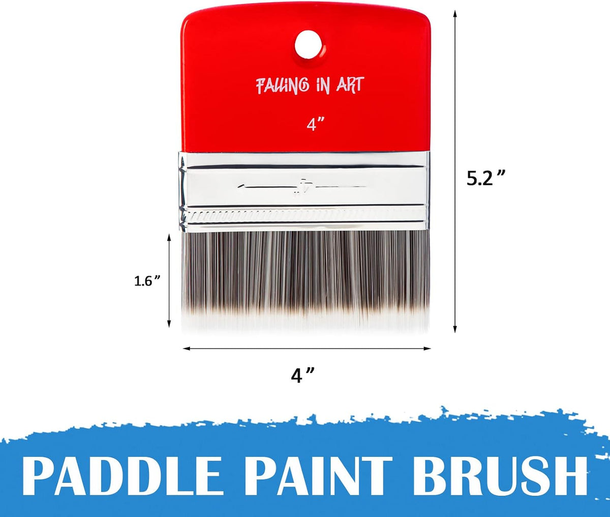 Falling in Art large 8 inch flat paddle paint brush with stainless steel ferrule - view 26