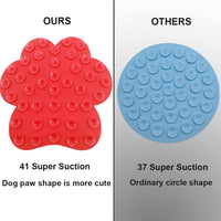 Dog Lick Pad, Dog Feeding Mats Slow Eating Pet Mat with Super Suction for Dogs Licking Peanut - Red - image 4