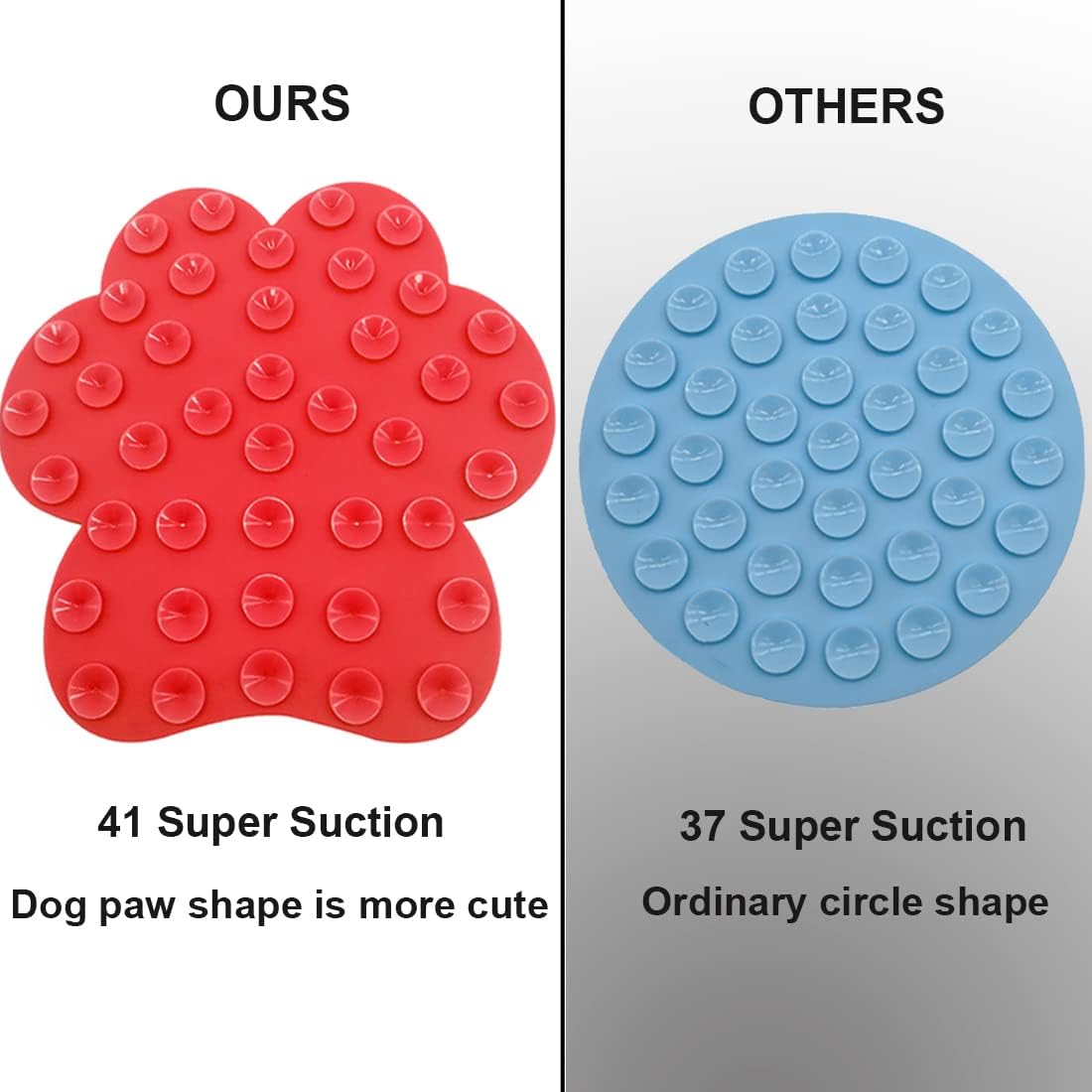 Dog Lick Pad, Dog Feeding Mats Slow Eating Pet Mat with Super Suction for Dogs Licking Peanut - Red - image 4