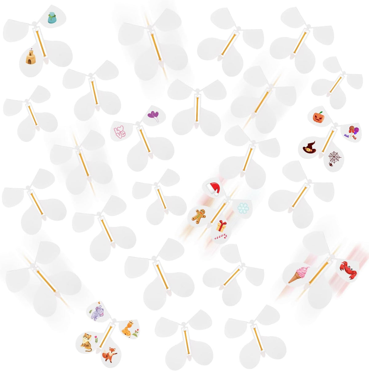 LOMIMOS 20PCS Flying Butterfly - 20pcs White skeleton