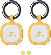 Pawaii Dog ID Tag, Silent Silicone QR Code Tag, Scan Alerts - Light Orange