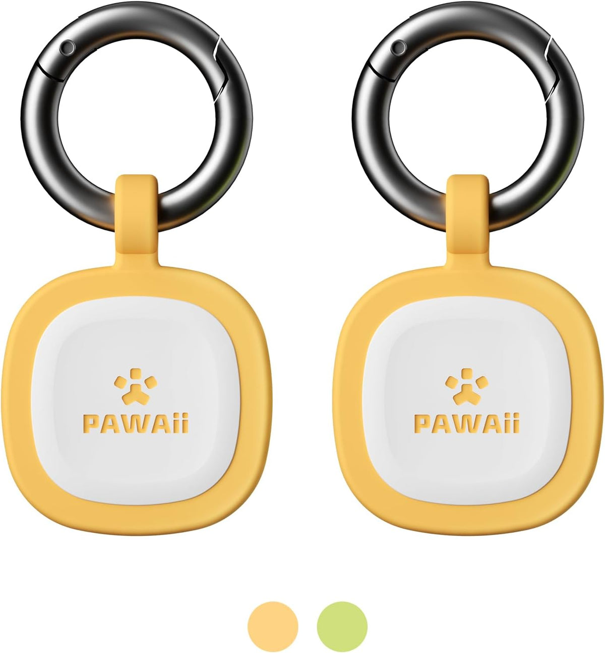 Pawaii Dog ID Tag, Silent Silicone QR Code Tag, Scan Alerts - Light Orange