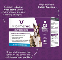 Visbiome® Vet Advanced GI Care Probiotic for Dogs & Cats – 225B CFU, 8-Strain Formula – Veterinarian Recommended, Clean Label Certified – 90 Packets