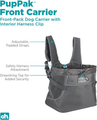 Outward Hound PupPak Dog Front Carrier, 12.5" x 9" x 14" - Grey / 12.5"L x 9.0"W x 14.0"H - image 2