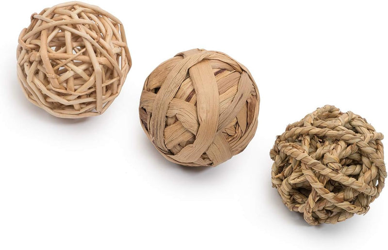 Niteangel Natural Chew Activity Toys: Meets Small Pet Chewing Needs - 3 Balls