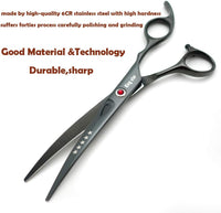 7.0in Titanium Professional dog Grooming Scissors set - Bright Black - image 4