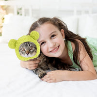 JOICEE Cute Cat Costume Warm Bear Hat Adjustable Small Pet Headwear - Avocado color - image 3