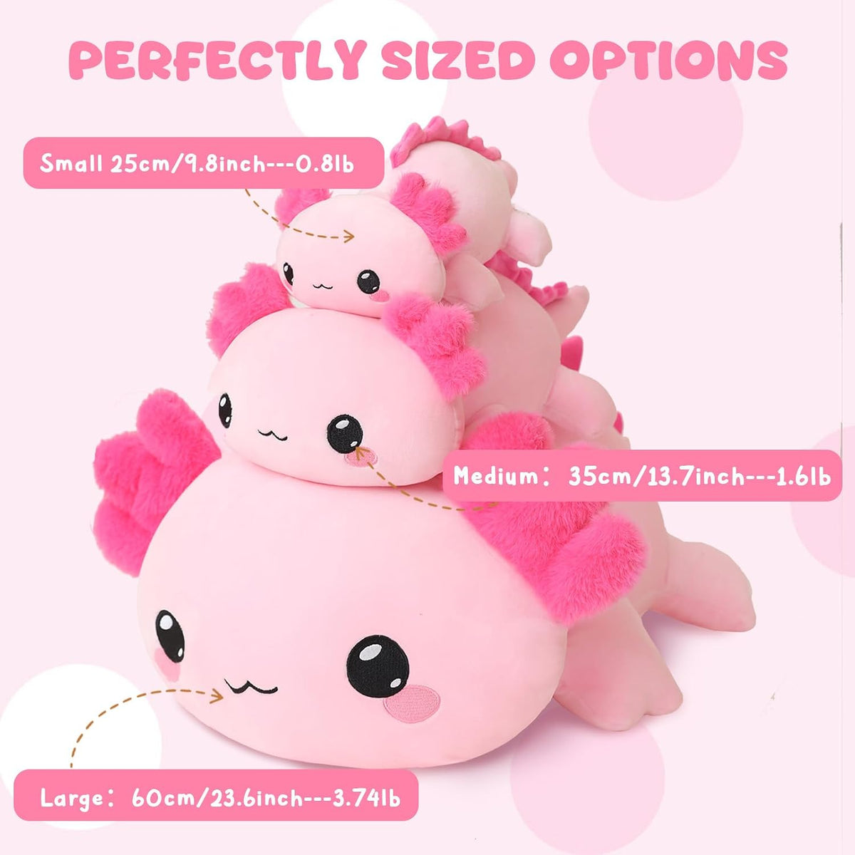 TOYSYM Weighted Stuffed Animals - Axolotl / Medium - image 3