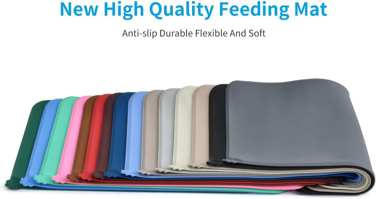 AUDWUD Waterproof Silicone Pet Feeding Mats - Apricot / 28" x 18" - image 4