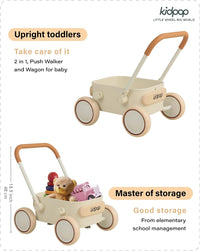 PULA Baby Push Walker with Wheels Toddler Wagon for First Learner - White - image 3