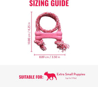 KONG Puppy Goodie Bone with Rope, Natural Rubber, for XS Puppies - Pink - image 3
