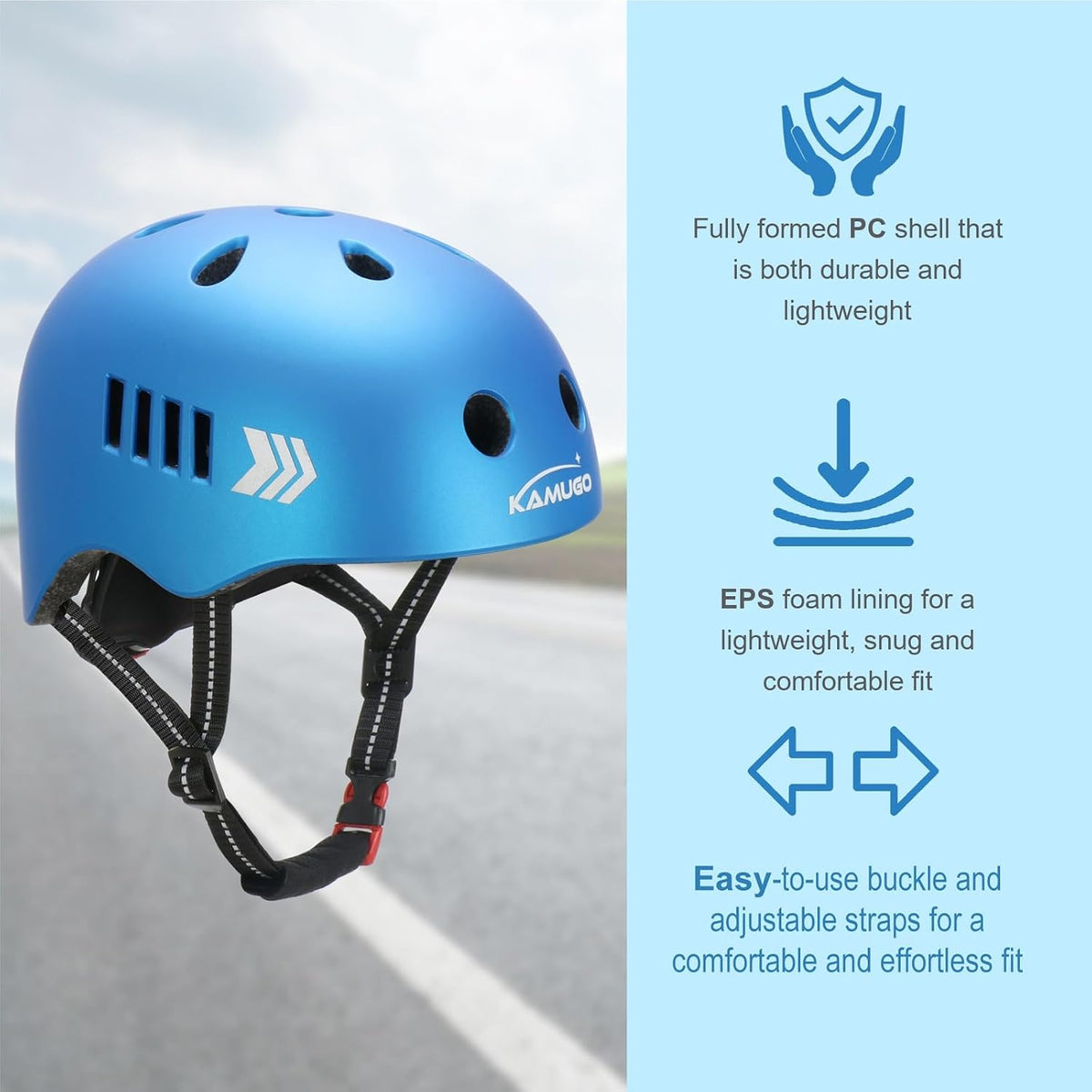 KAMUGO Kids Bike Helmet Set - Blue - image 3