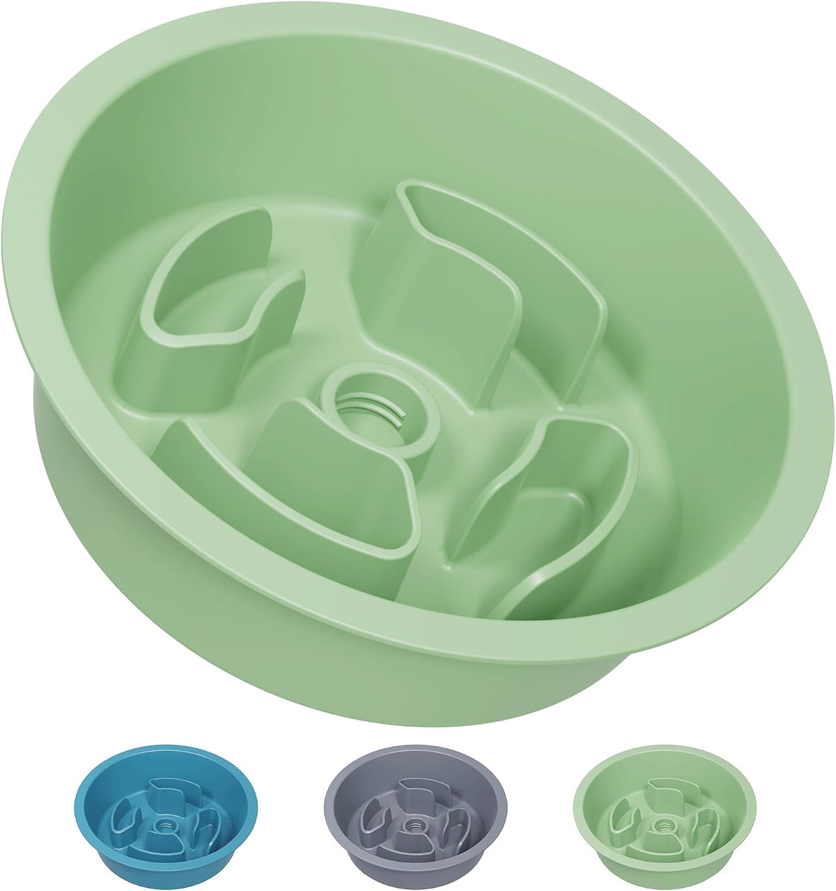 AVERYDAY Slow Feeder Dog Bowls for Large Breed - Slow Feeder Green / 1.5 Cup - Fit 6.4-6.7'' Feeder Holes