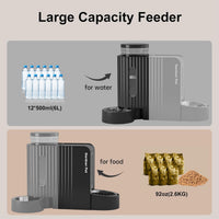 Gravity Automatic Cat Feeder, Water & Food Dispenser Set - Extra Large（1.6 Gallons x 2） / Black - image 4