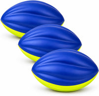 Liberty Imports 3-pack of 8.5 inch soft foam footballs for kids in blue and neon yellow