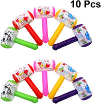 NUOBESTY 10 pack inflatable cartoon hammer toys with bells in assorted animal prints - view 4