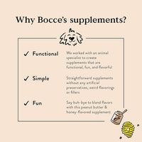 Bocce's Bakery Hip & Joint Supplement for Dogs, Daily Chews Made in The USA with Glucosamine, MSM, and Chondroitin, Supports Healthy Joints, Peanut Butter & Honey, 60 ct