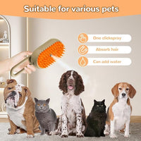 Cat Steam Brush 2025 New Pet Steam Groomer Comb, Painless Grooming Massage, 3 In 1 Water Brush for Cats Dogs (White-1)