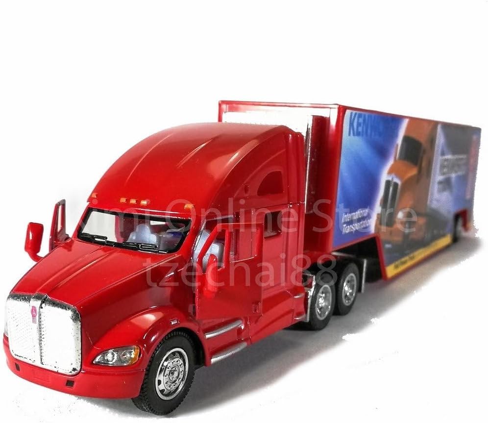 KiNSMART Kenworth T700 Container Truck, 1:68 Scale - Red With Decals