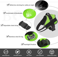 Bolux Dog Harness, No-Pull Reflective Dog Vest, Breathable Adjustable Pet Harness with Handle for Outdoor Walking - No More Pulling, Tugging or Choking (Green, XS)