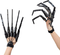 Thafikzi black articulated skull finger gloves, left and right hand pair - view 2