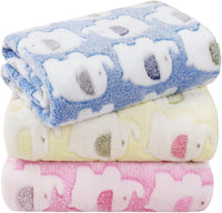LINENLUX Dog Blankets 3-Pack - Elephant Pattern-3pcs / 31x20 inch