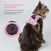 Skmeditec Cat Harness and Leash Set: Upgraded Escape Proof Vest - Pink (Holder for Airtag) / S - image 4