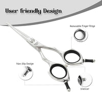 Dog Grooming Scissors 5 inch Small Straight Scissors Super Light Professional 440C Stainless Steel Pet Shears for Trimming Face and Paws Nose Ear Easy Use.