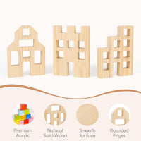 Woodtoe 24 PCS Rainbow Blocks Set - 36 PCS Rainbow Blocks Set - image 4
